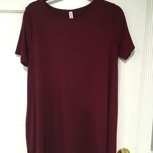 Maroon short sleeve tunic - Jenny Boston